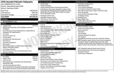 2026 Hyundai Palisade Calligraphy