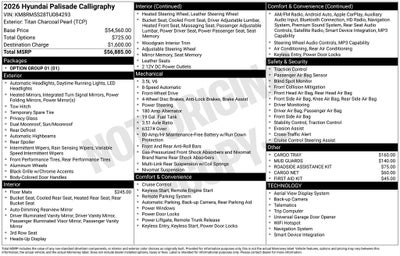 2026 Hyundai Palisade Calligraphy