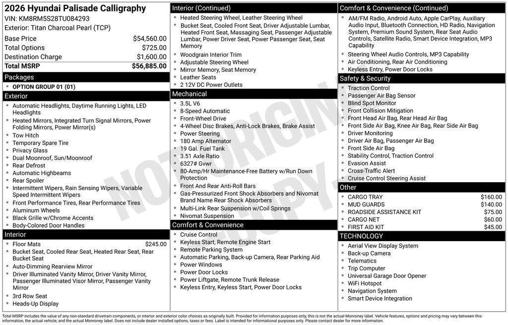 2026 Hyundai Palisade Calligraphy