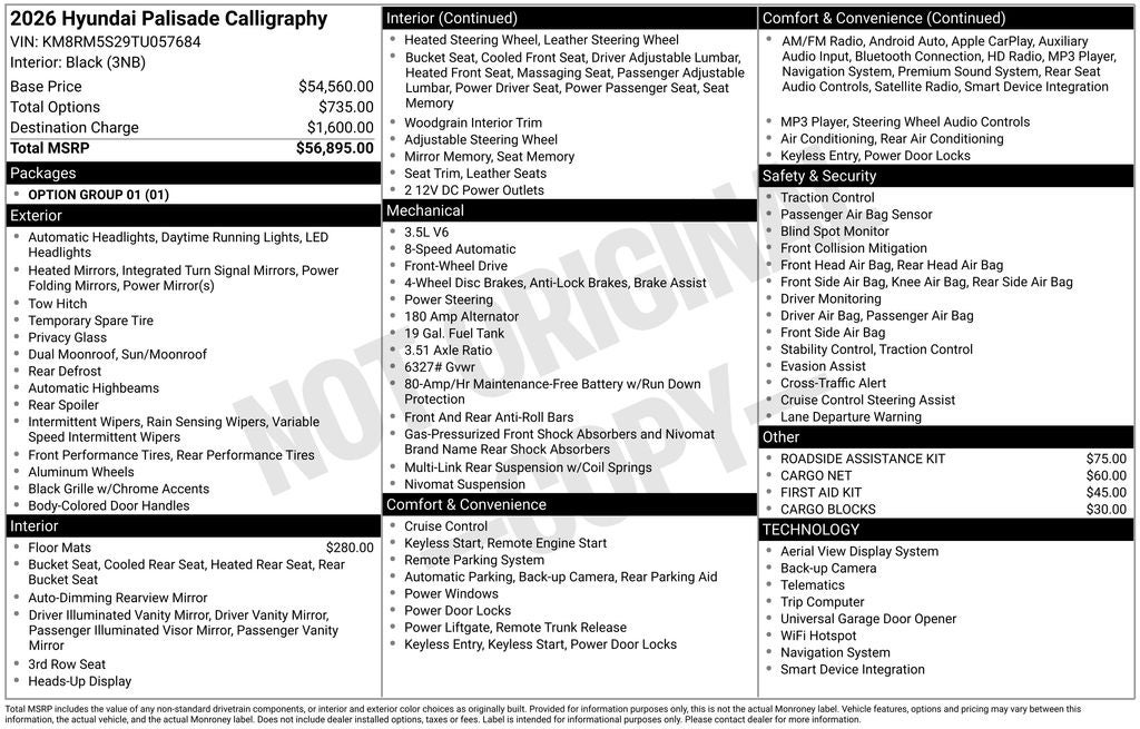 2026 Hyundai Palisade Calligraphy