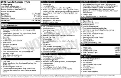 2026 Hyundai Palisade Hybrid Calligraphy