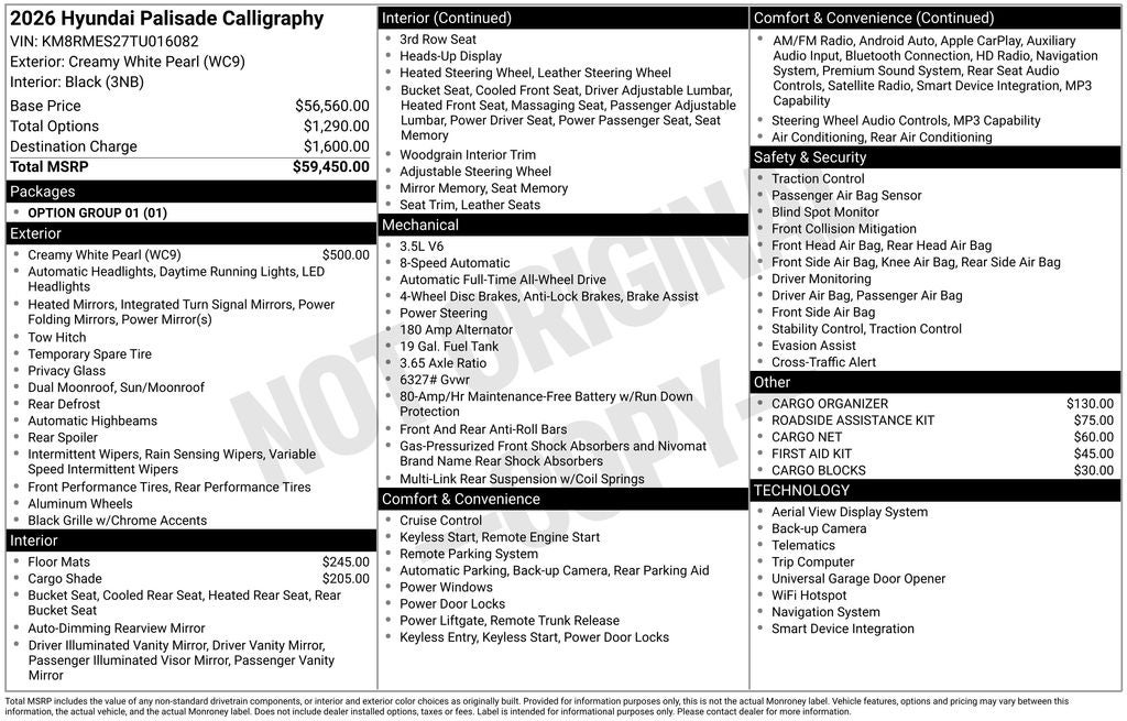 2026 Hyundai Palisade Calligraphy