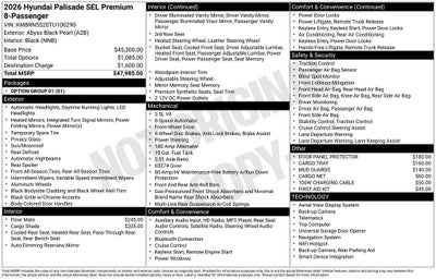 2026 Hyundai Palisade SEL Premium 8 Passenger