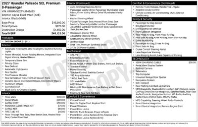 2027 Hyundai Palisade SEL Premium 8 Passenger