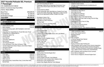 2027 Hyundai Palisade SEL Premium 7 Passenger