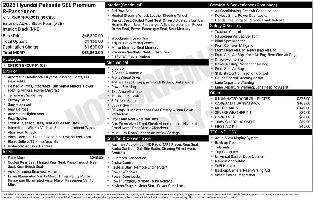 2026 Hyundai Palisade SEL Premium 8 Passenger