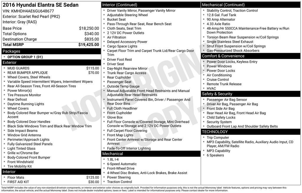 2016 Hyundai Elantra SE