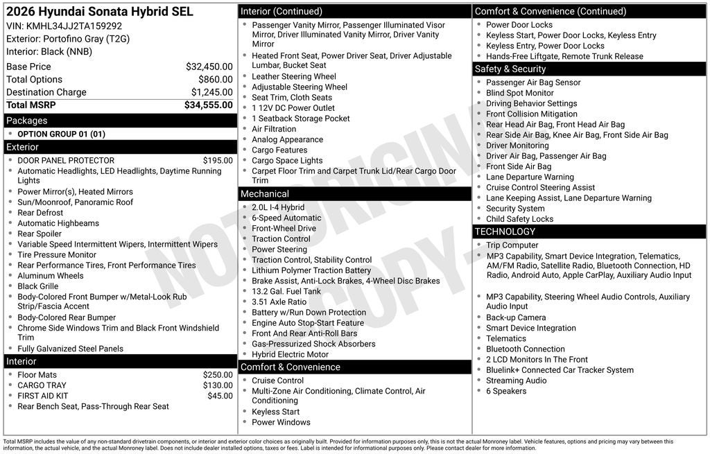 2026 Hyundai Sonata Hybrid SEL