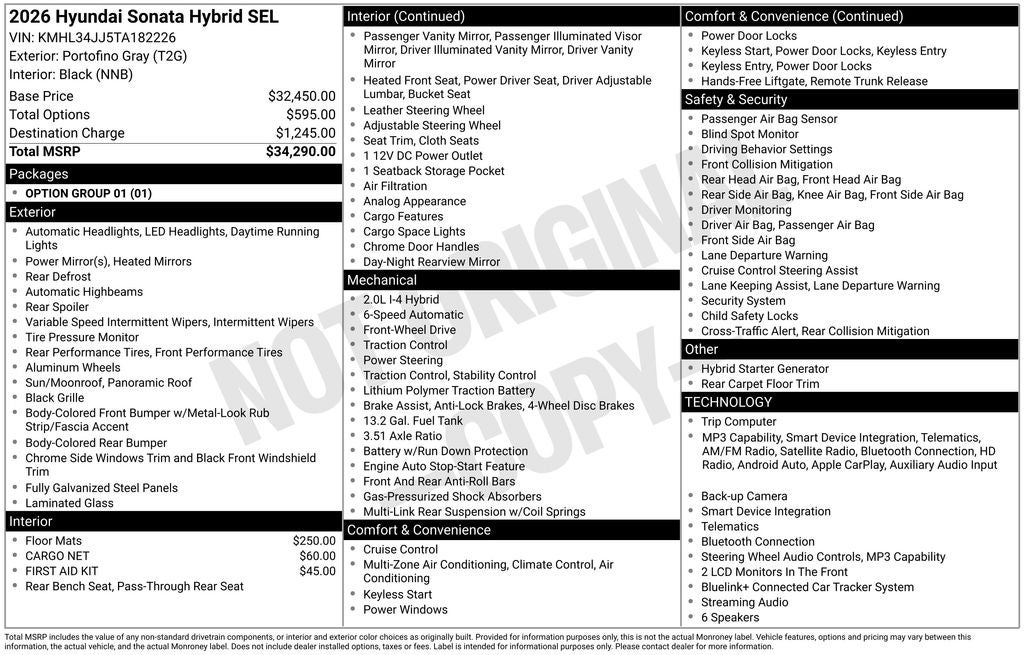 2026 Hyundai Sonata Hybrid SEL