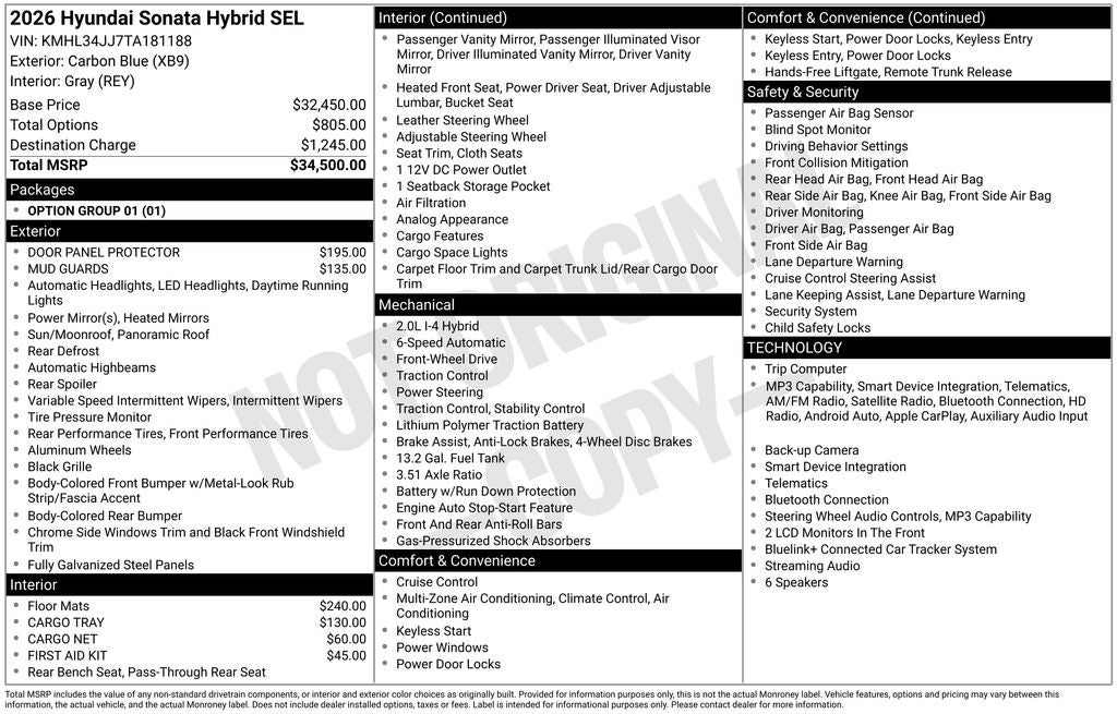 2026 Hyundai Sonata Hybrid SEL