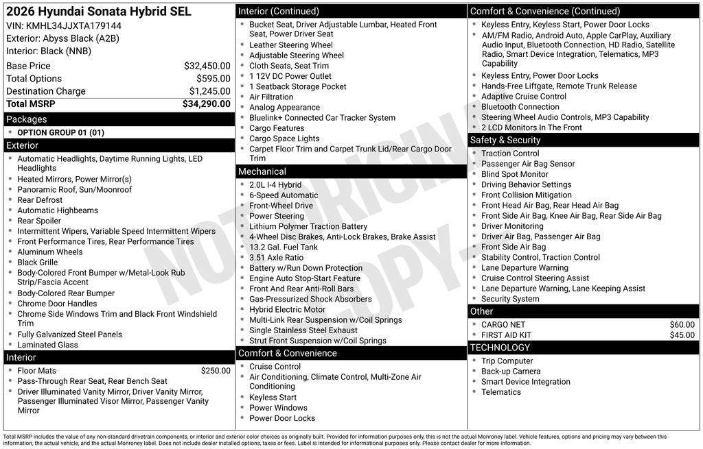 2026 Hyundai Sonata Hybrid SEL