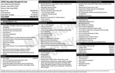 2026 Hyundai Sonata N Line