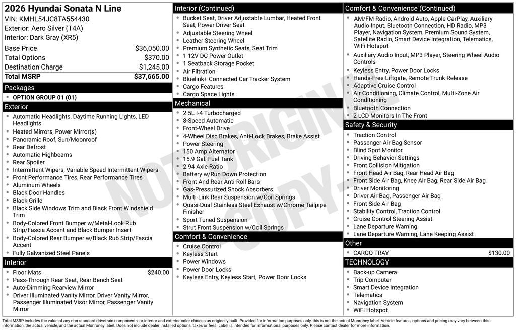 2026 Hyundai Sonata N Line
