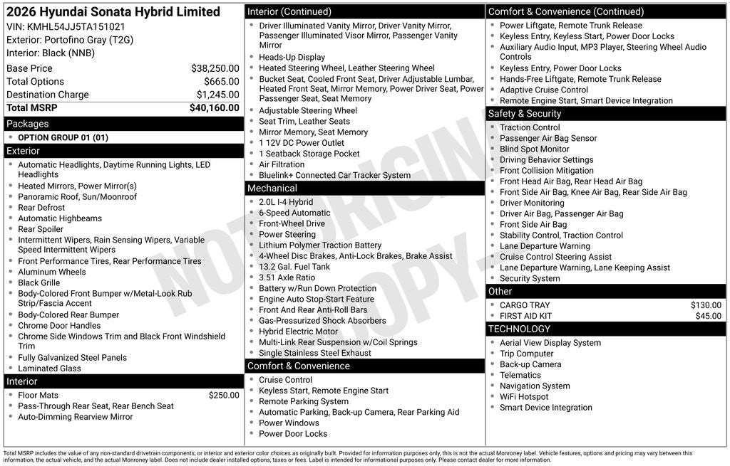 2026 Hyundai Sonata Hybrid Limited
