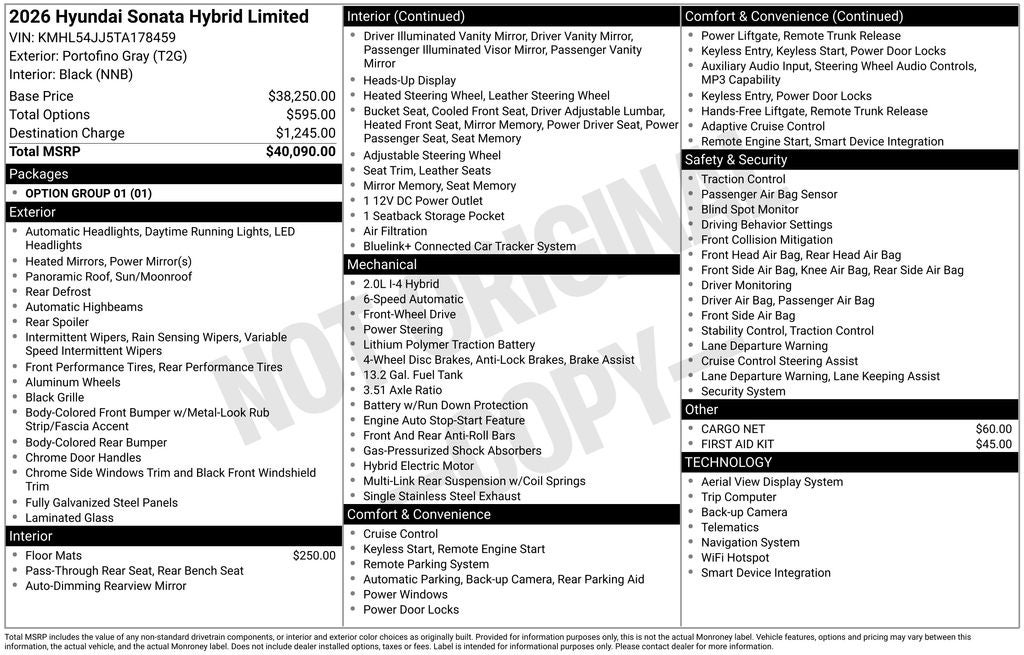 2026 Hyundai Sonata Hybrid Limited