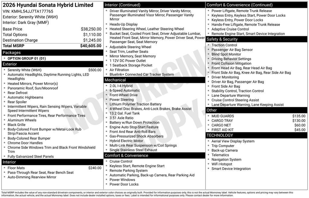 2026 Hyundai Sonata Hybrid Limited