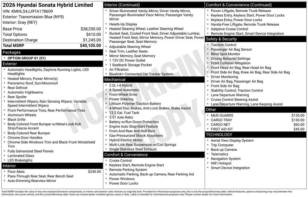 2026 Hyundai Sonata Hybrid Limited