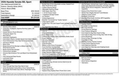 2026 Hyundai Sonata SEL Sport