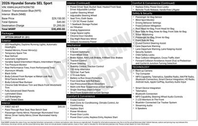 2026 Hyundai Sonata SEL Sport