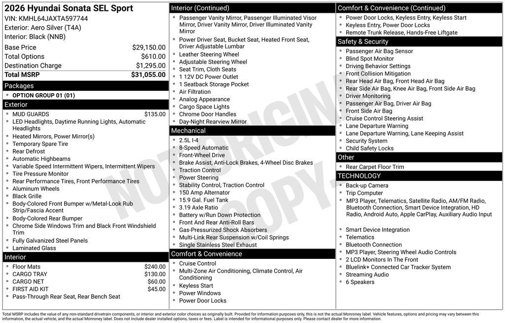 2026 Hyundai Sonata SEL Sport