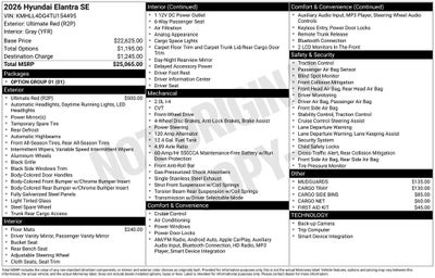 2026 Hyundai Elantra SE