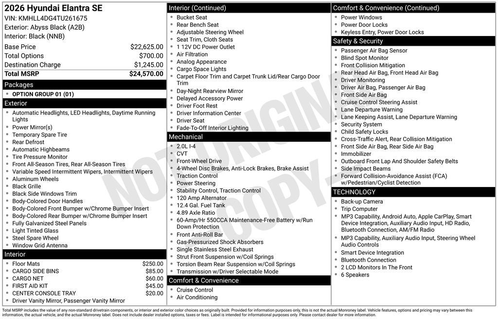 2026 Hyundai Elantra SE