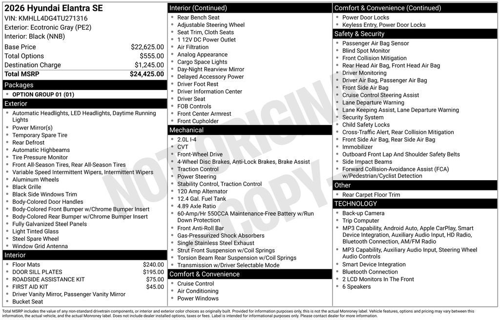 2026 Hyundai Elantra SE