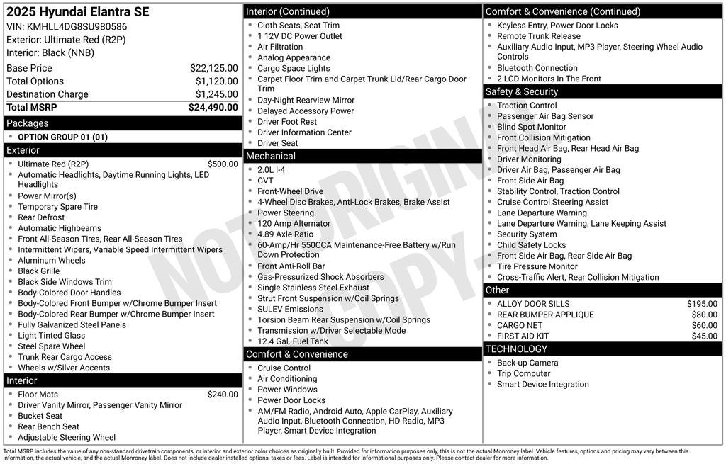 2025 Hyundai Elantra SE