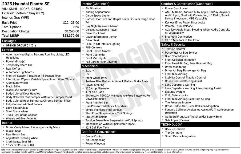 2025 Hyundai Elantra SE