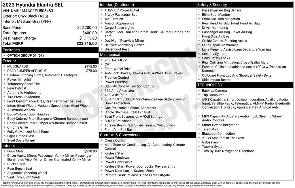 2023 Hyundai Elantra SEL