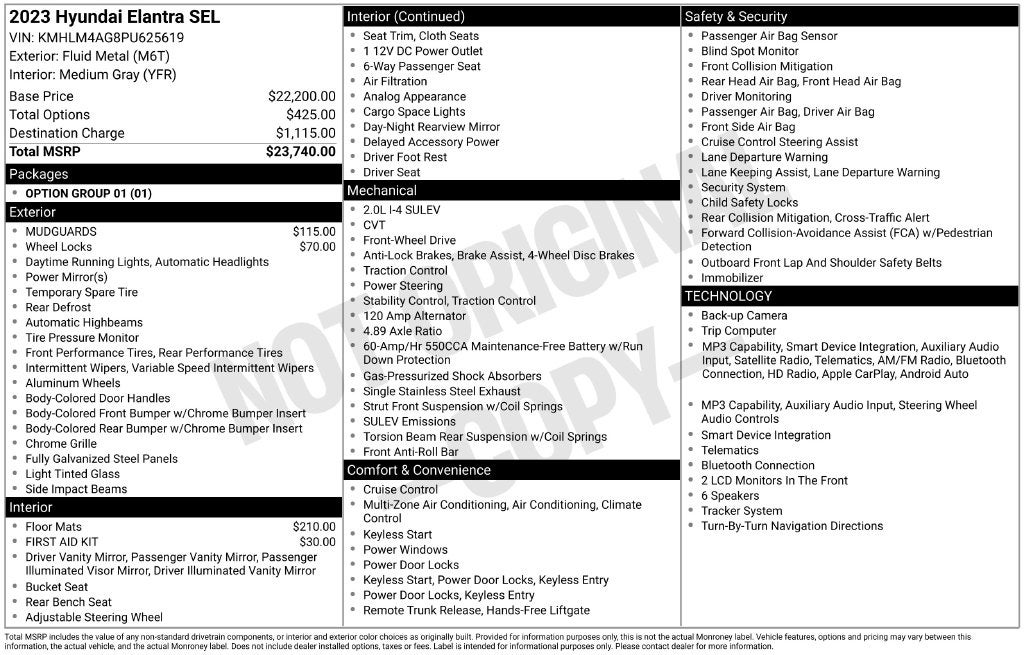 2023 Hyundai Elantra SEL