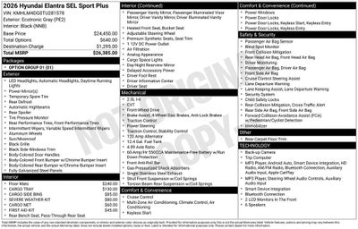 2026 Hyundai Elantra SEL Sport