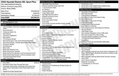 2026 Hyundai Elantra SEL Sport