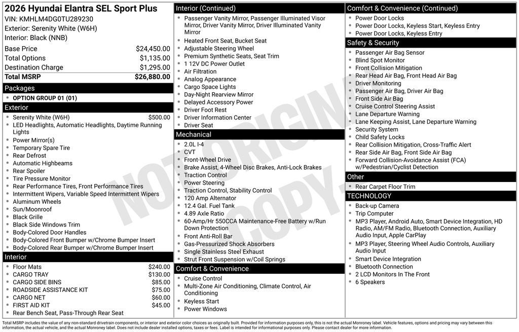 2026 Hyundai Elantra SEL Sport
