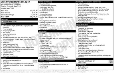 2026 Hyundai Elantra SEL Sport