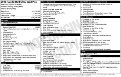 2026 Hyundai Elantra SEL Sport