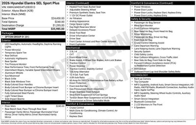 2026 Hyundai Elantra SEL Sport