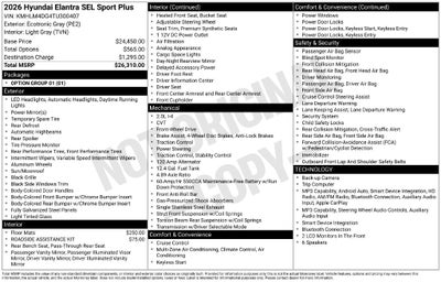2026 Hyundai Elantra SEL Sport Plus