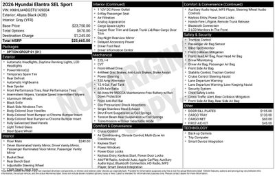 2026 Hyundai Elantra SEL Sport