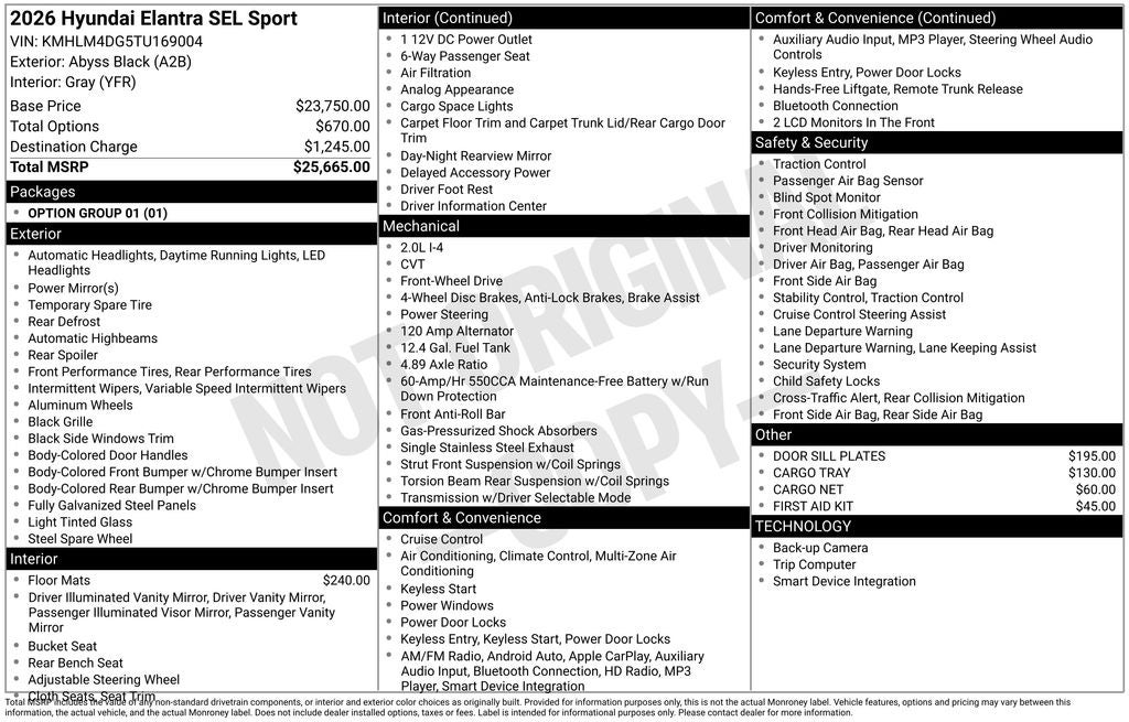 2026 Hyundai Elantra SEL Sport