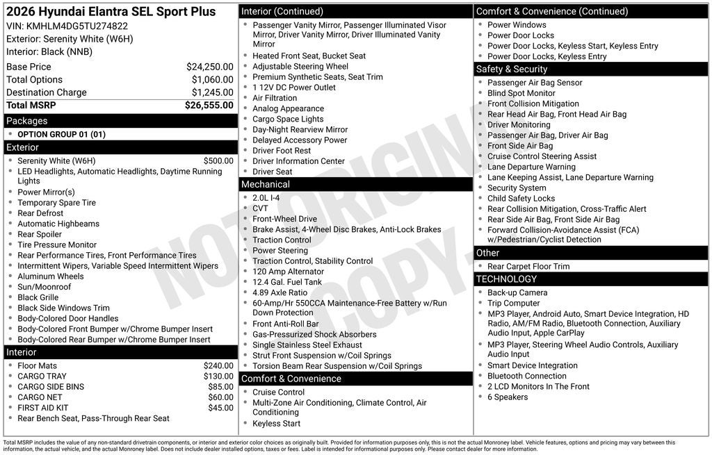 2026 Hyundai Elantra SEL Sport