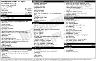 2026 Hyundai Elantra SEL Sport