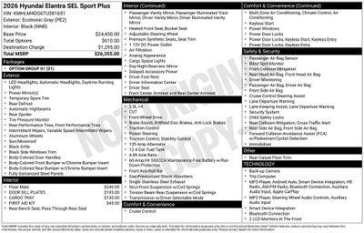 2026 Hyundai Elantra SEL Sport