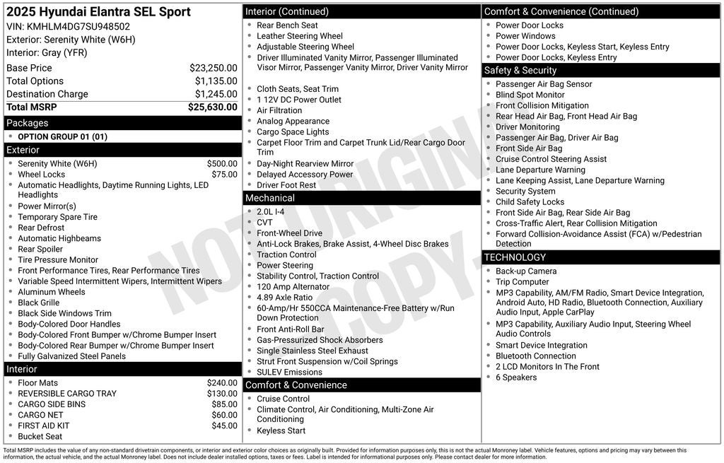 2025 Hyundai Elantra SEL Sport