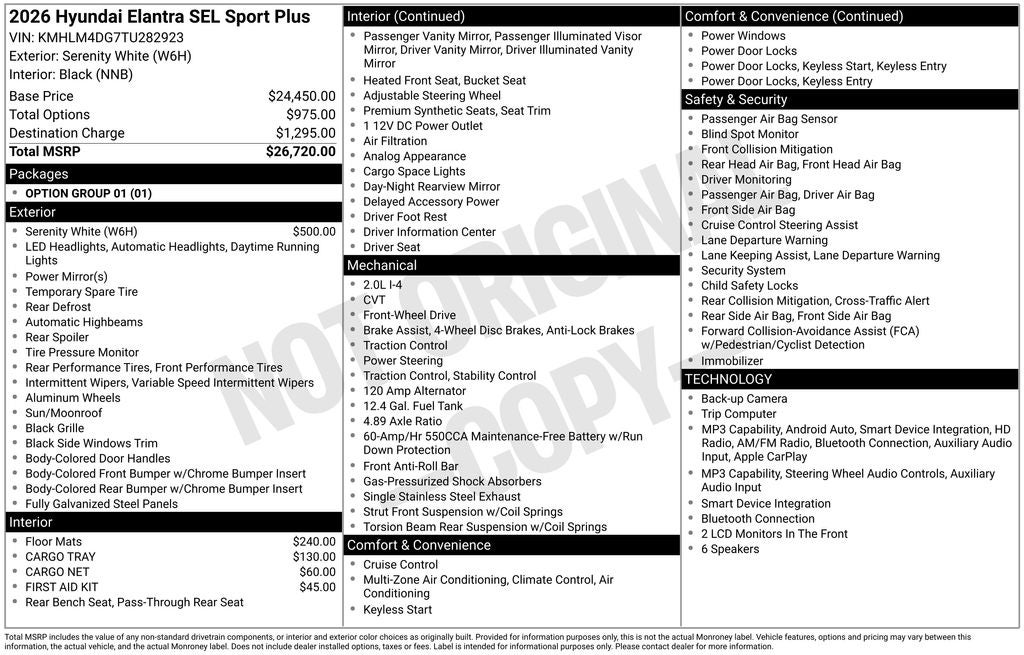 2026 Hyundai Elantra SEL Sport