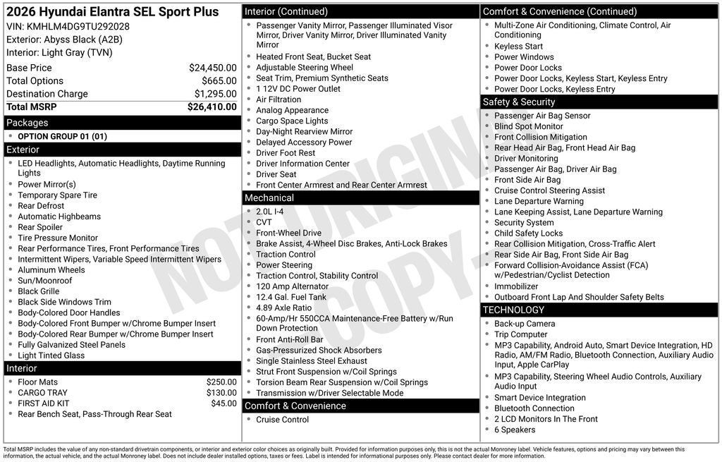 2026 Hyundai Elantra SEL Sport