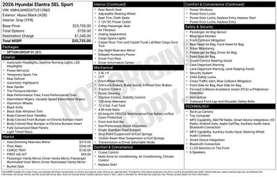 2026 Hyundai Elantra SEL Sport