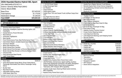 2026 Hyundai Elantra Hybrid SEL Sport