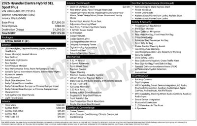 2026 Hyundai Elantra Hybrid SEL Sport