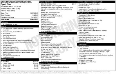 2026 Hyundai Elantra Hybrid SEL Sport